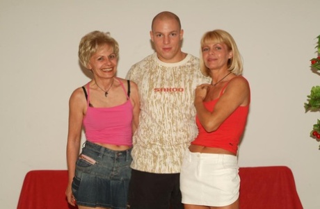 Blonde grannies have a threesome with a far younger gentleman