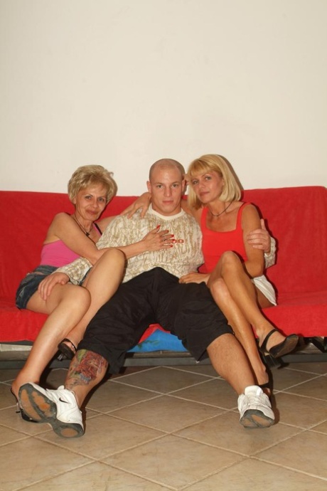 Blonde grannies have a threesome with a far younger gentleman