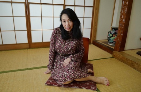 Close up hairy pussy shots of mature Asian lady Tsuyako Miyataka