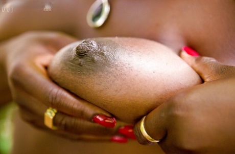 Older black woman Lewa getting naked in woods for nude modeling debut