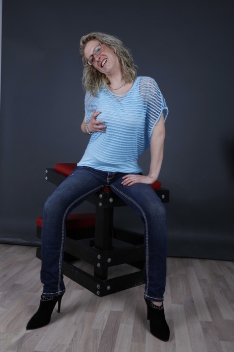 Charming big boobed amateur MILF Jana gets stripped and fucked by a student