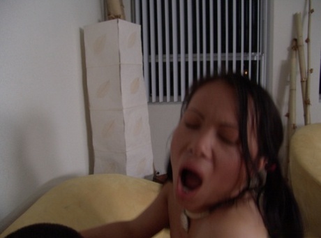 Little Asian MILF Mya Luanna gets picked up at the beach and fucked on a sofa