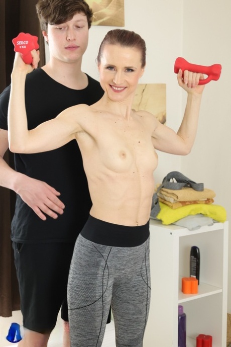 Petite MILF Barbora Or enjoys hardcore sex with a young fitness instructor