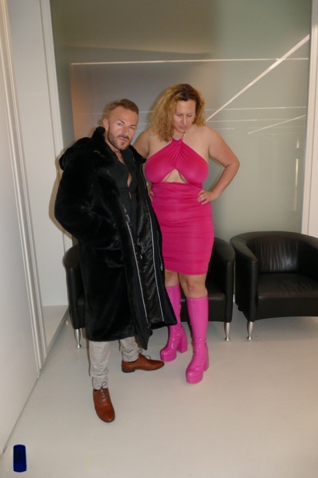 Curvy European cougar Kathy D getting brutally fucked doggystyle